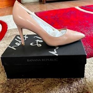 Mauve Leather Heels Banana Republic